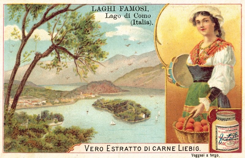 Jezero Como, Itálie (chromolitho) od European School
