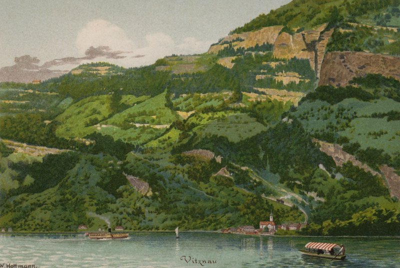 Lucernské jezero: Vitznau (barevné lito) od European School