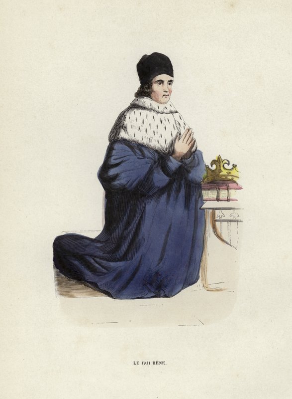 Le Roi Rene (barevná rytina) od European School