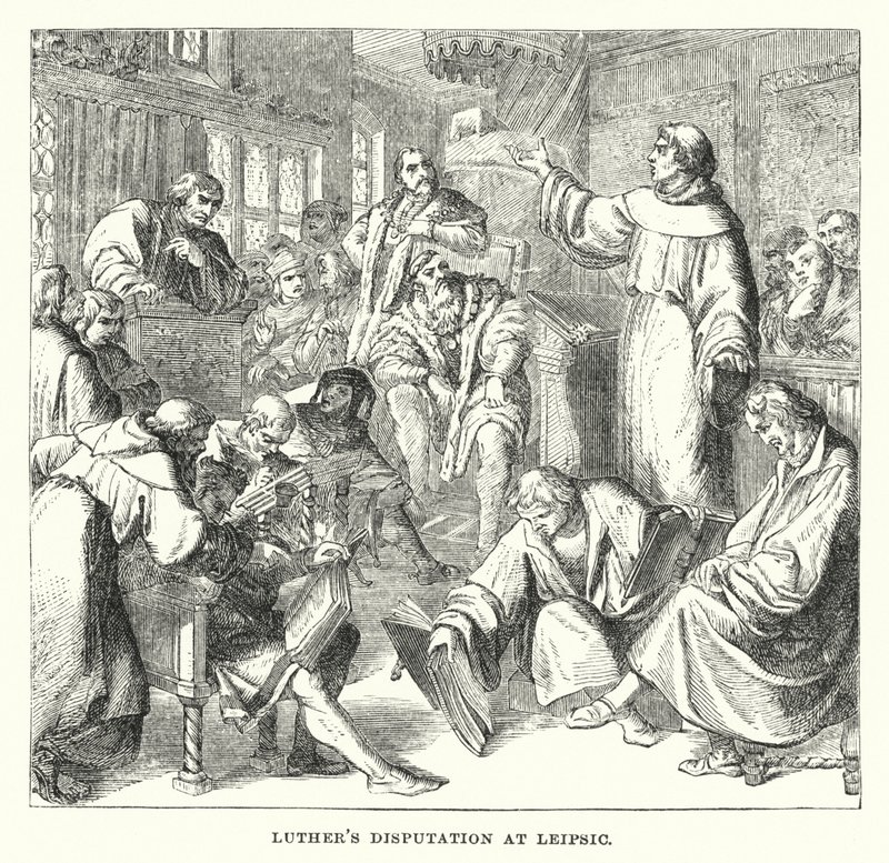 Lutherova disputace v Lipsku (rytina) od European School