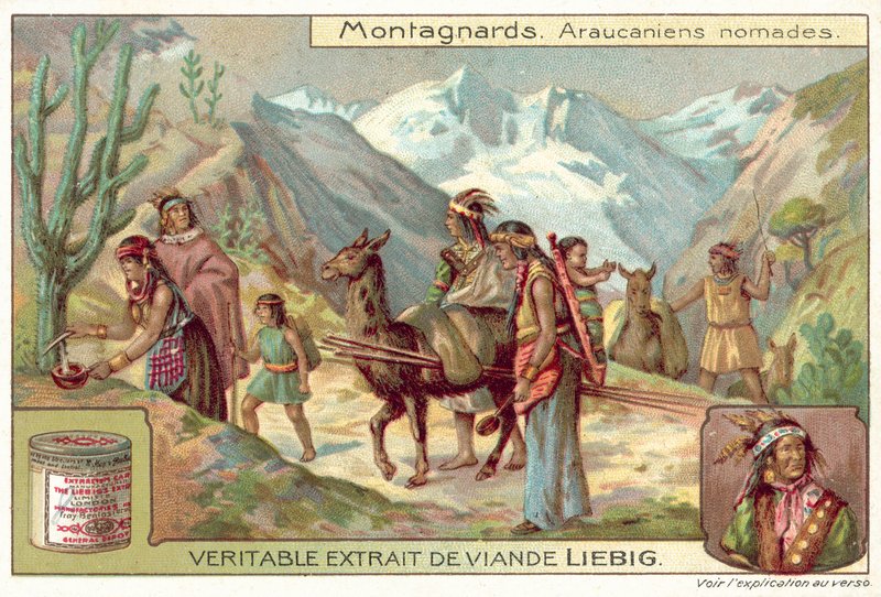 Mapuche nomádi (chromolitho) od European School