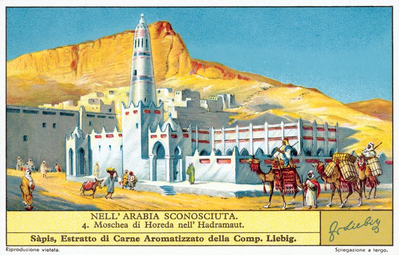 Mešita Horeda v Hadhramaut (chromolitho) od European School