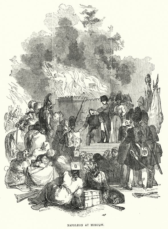Napoleon v Moskvě (rytina) od European School