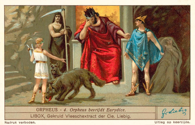 Orfeus osvobozuje Eurydiku (chromolit) od European School