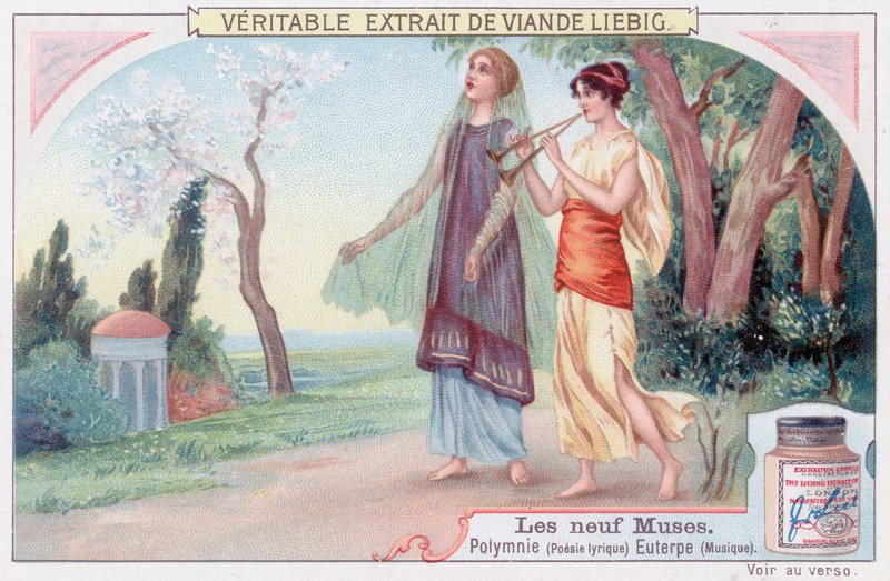 Polyhymnia (lyrická poezie) a Euterpe (hudba) od European School