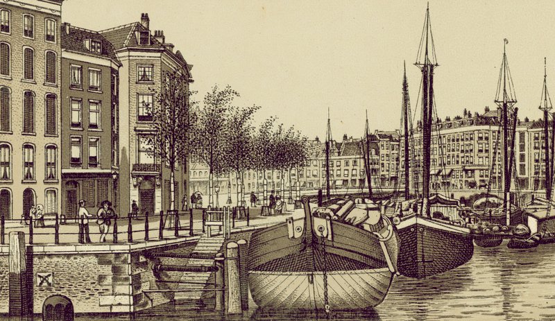 Rotterdam: The Geldersche Kade (litografie) od European School