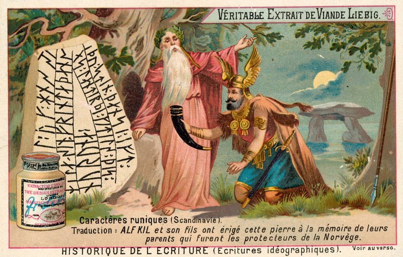 skandinávské runy (chromolitho) od European School