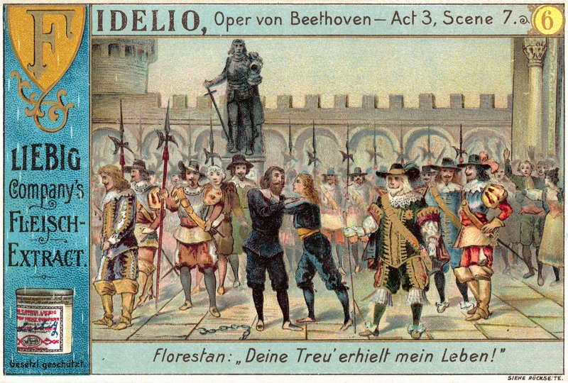 Scéna z Beethovenovy opery Fidelio (chromolitho) od European School