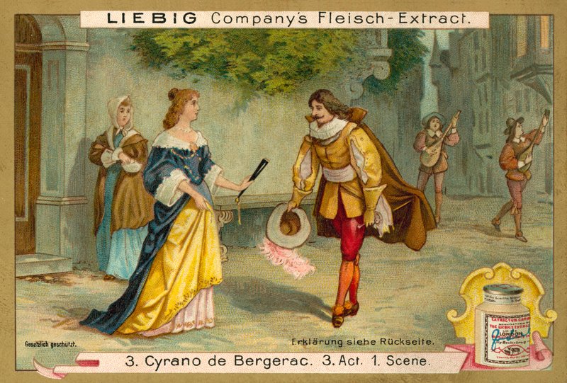 Scéna z Cyrano de Bergerac (chromolitho) od European School