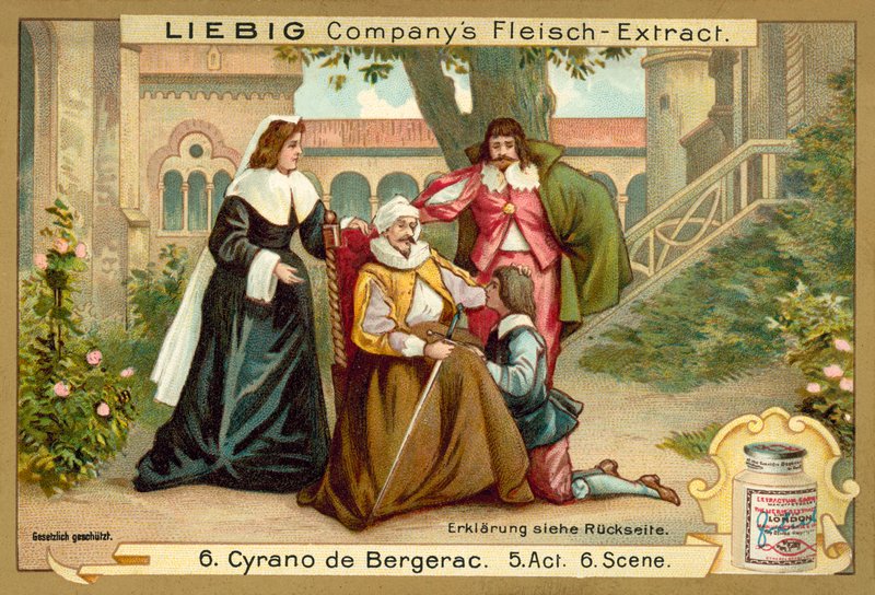 Scéna z Cyrano de Bergerac (chromolitho) od European School