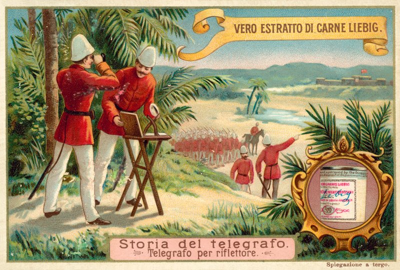Signalizace heliografem (chromolitho) od European School