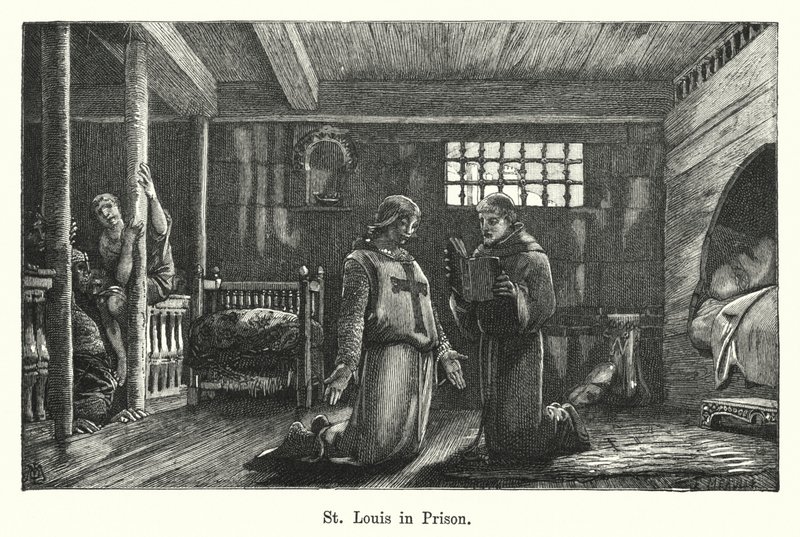 St Louis ve vězení (rytina) od European School