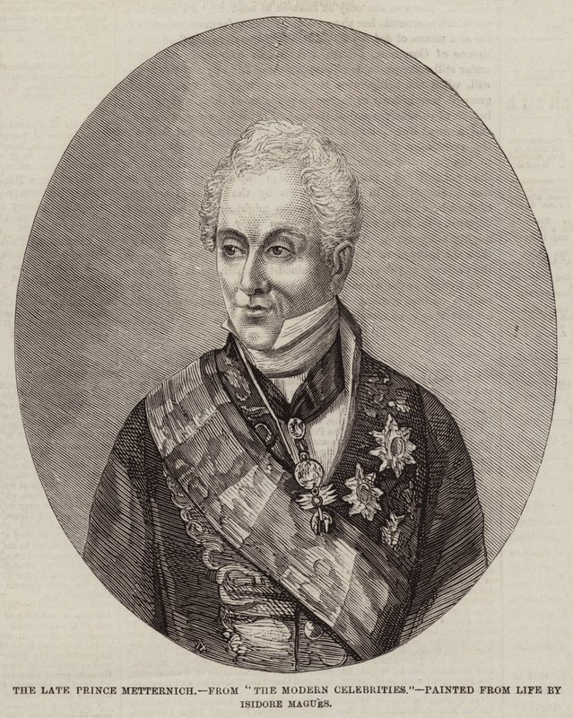 Zesnulý princ Metternich (rytina) od European School