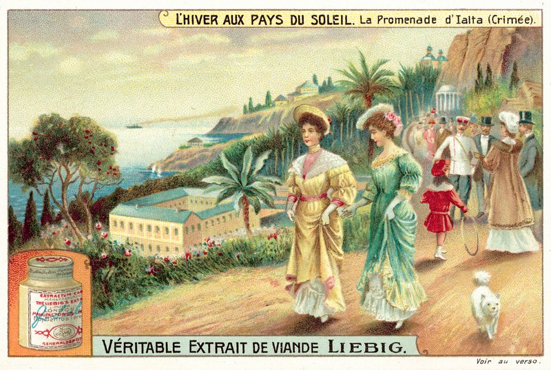 Promenáda v Jaltě, Krym (chromolitho) od European School