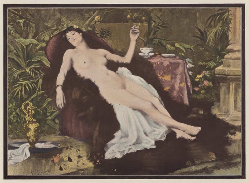 Žena kouří po koupeli (barva litho) od European School
