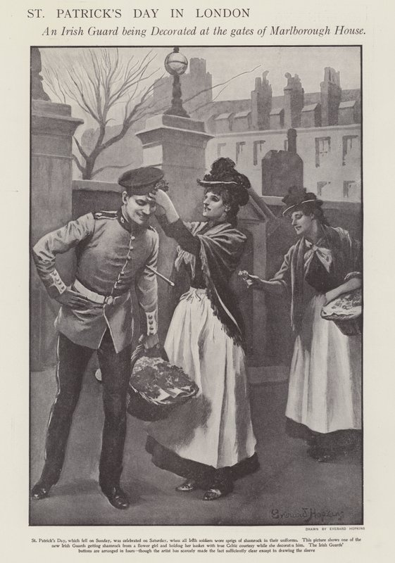 Den svatého Patrika v Londýně (litho) od Everard Hopkins