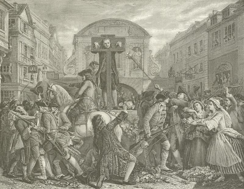 Daniel Defoe na pranýři, 1703 od Eyre Crowe