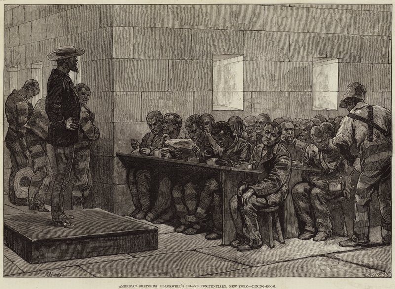 American Sketches, Blackwell Island Penitenciary, New York, Jídelna od Felix Regamey