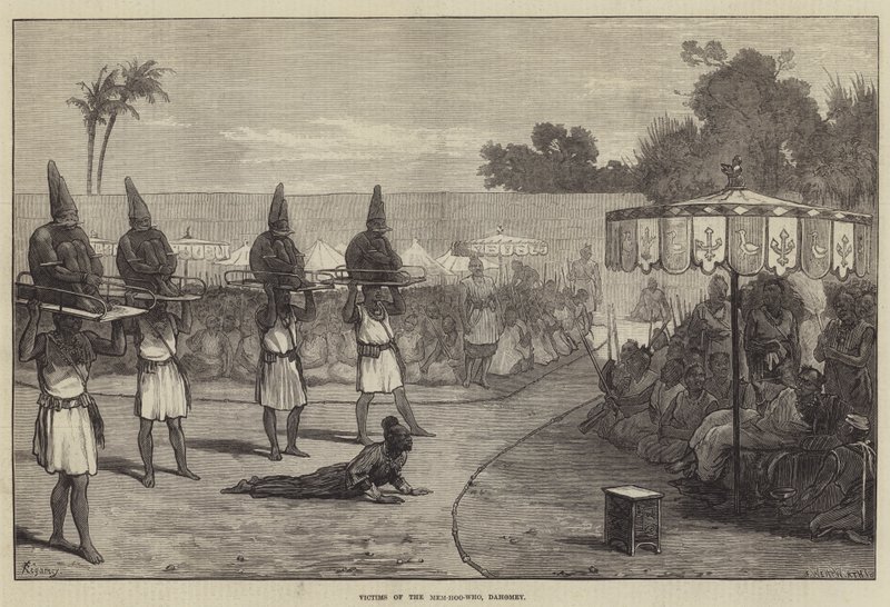 Oběti Mem-hoo-who, Dahomey od Felix Regamey