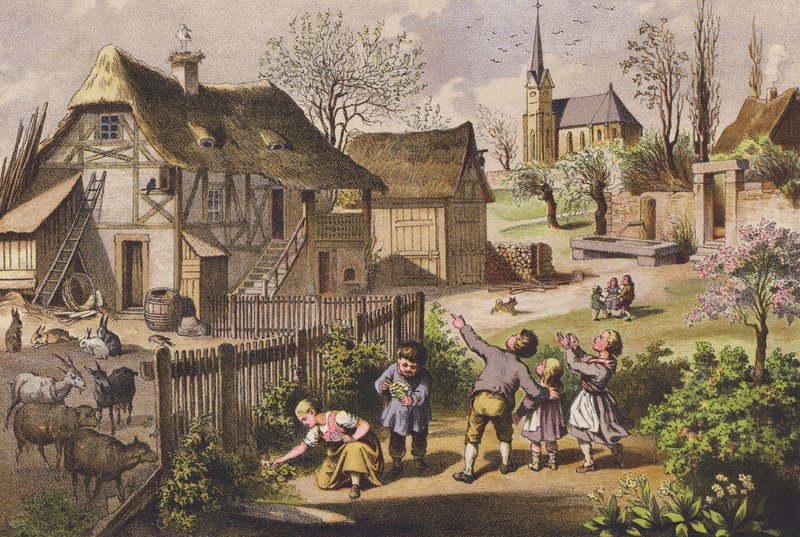 Březen (barevná litografie) od Ferdinand Karl Klimsch