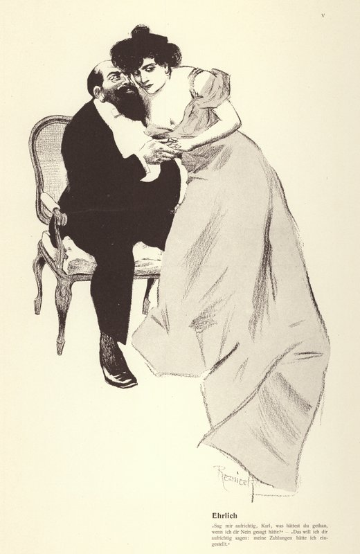 Muž se svou milenkou (litho) od Ferdinand von Reznicek