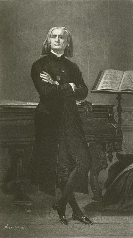 Franz Liszt (rytina) od Fortune Joseph Seraphin Layraud