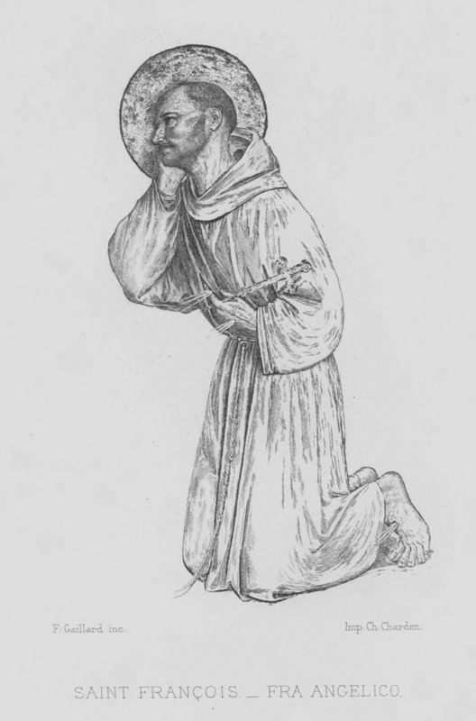Svatý František z Assisi (litho) od Fra (after) Angelico