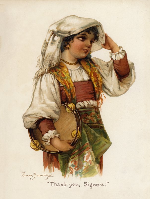 Dívky: "Děkuji, Signora" (barva litho) od Frances Brundage