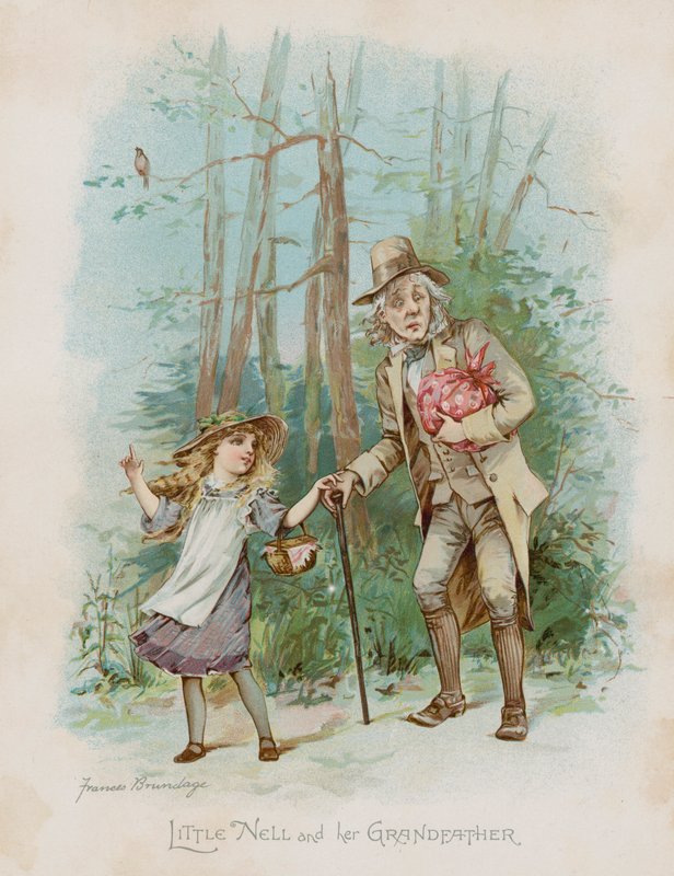 Malá Nell a její dědeček (chromolitho) od Frances Brundage