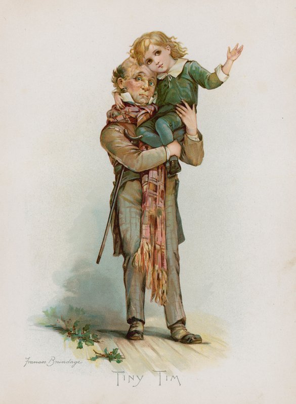 Tiny Tim (chromolitho) od Frances Brundage