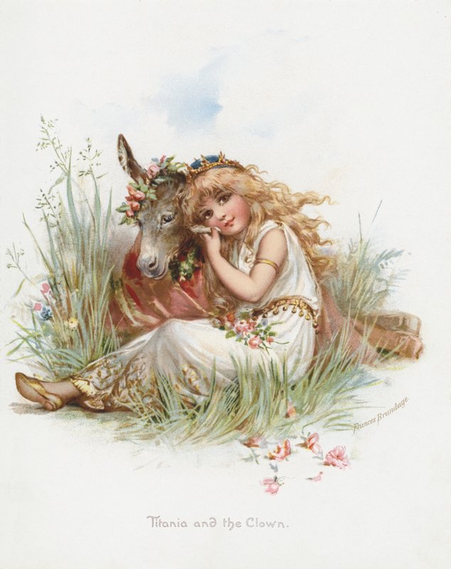 Titania a klaun (chromolitho) od Frances Brundage