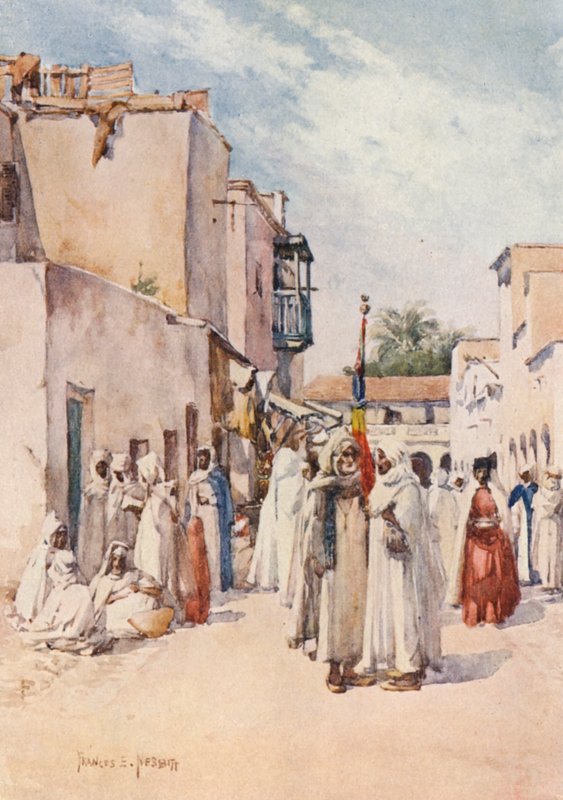 Žebrající marabut (barevná litografie) od Frances Nesbitt