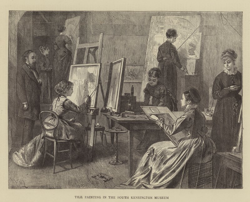 Malování dlaždic v South Kensington Museum od Francis Wilfred Lawson