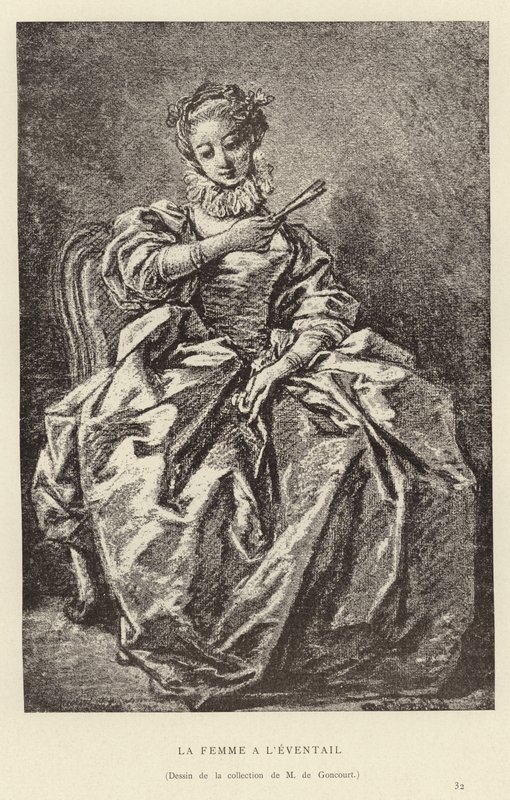Žena s ventilátorem od Francois (after) Boucher