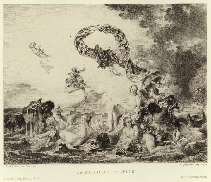 Zrození Venuše (rytina) od Francois (after) Boucher