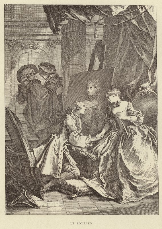 sicilský (rytina) od Francois (after) Boucher