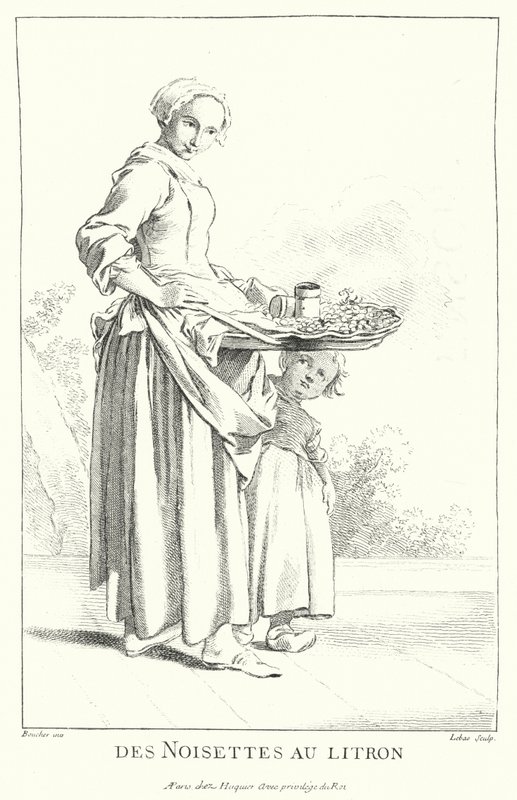 Prodejce ořechů (rytí) od Francois (after) Boucher