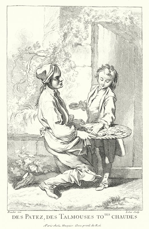Prodejce pečiva (rytina) od Francois (after) Boucher