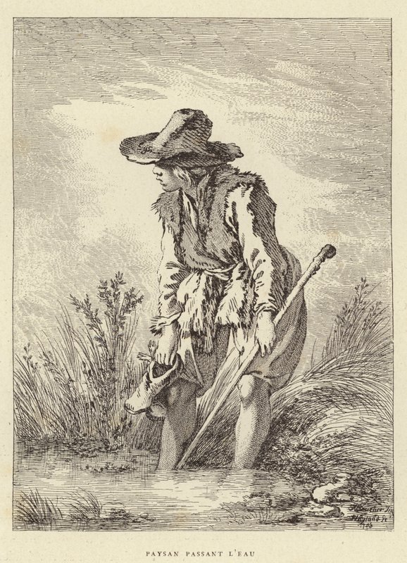 Sedlák kolem vody (rytina) od Francois (after) Boucher