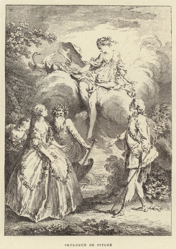 Prologue de Psyche (rytina) od Francois (after) Boucher