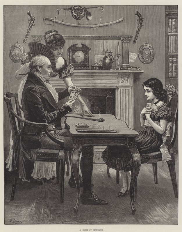 Hra v Cribbage od Frank Dadd