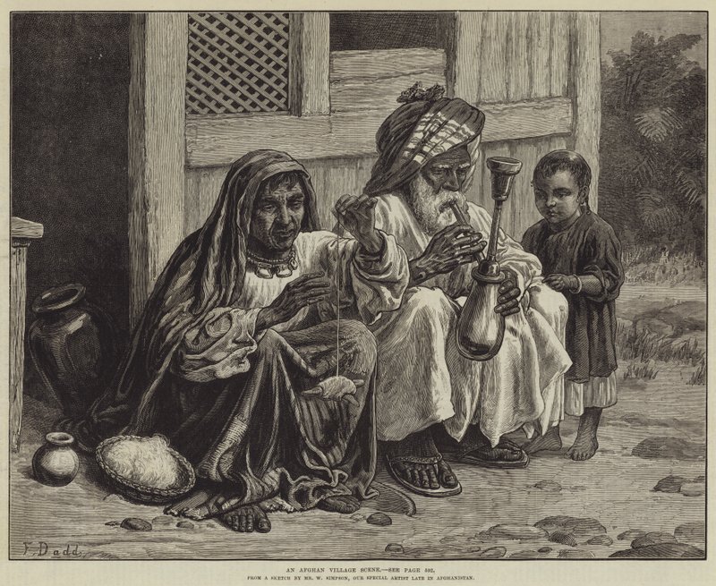 Scéna z afghánské vesnice od Frank Dadd