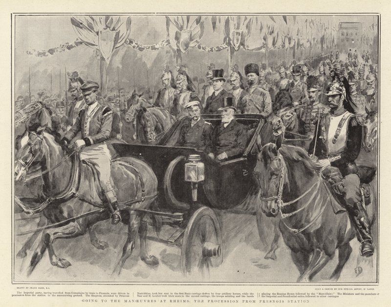 Jít na Manévry v Rheims, Procesí ze stanice Fresnois od Frank Dadd