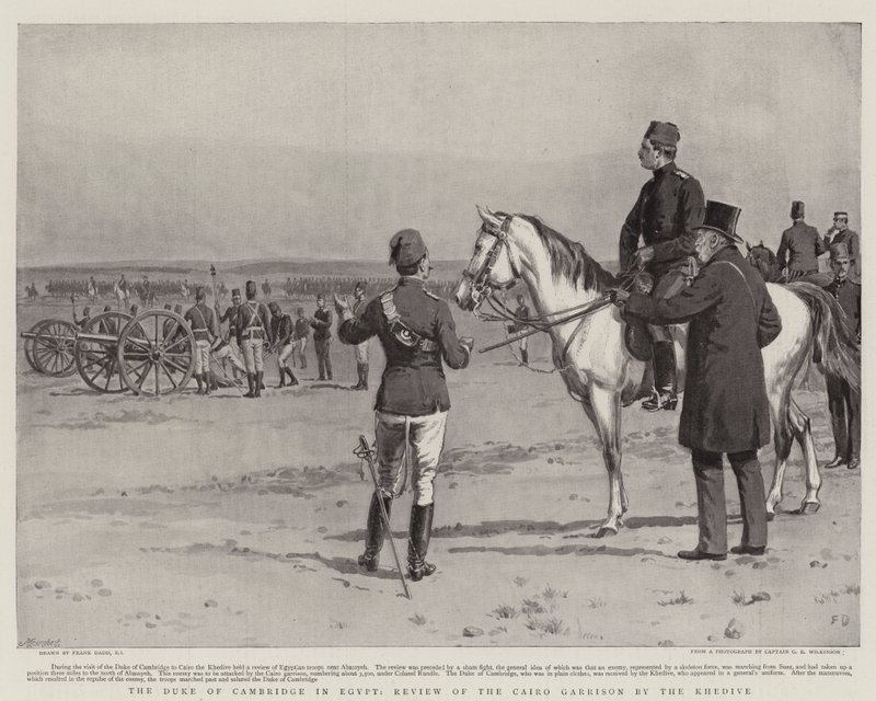 Vévoda z Cambridge v Egyptě, Recenze káhirské posádky od Khedive od Frank Dadd