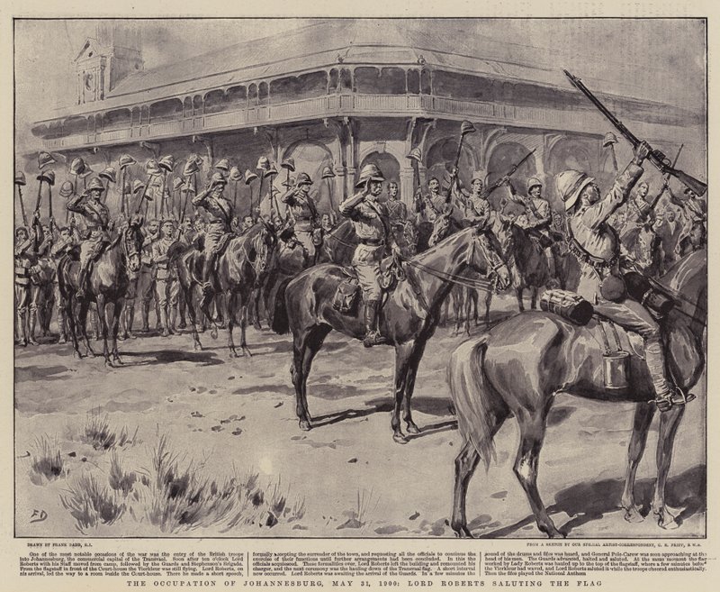 Okupace Johannesburgu, 31. května 1900, Lord Roberts zdraví vlajku od Frank Dadd