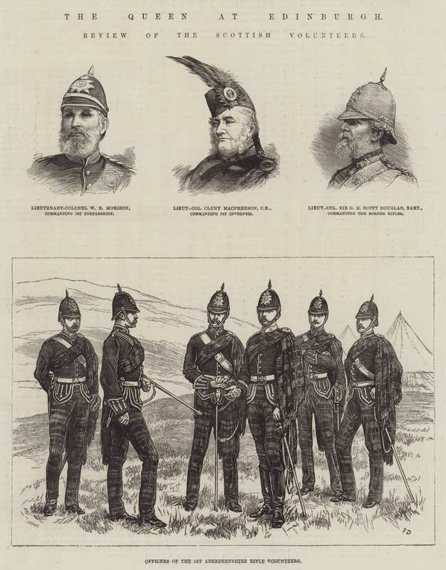The Queen at Edinburgh, Review of the Scottish Volunteers od Frank Dadd