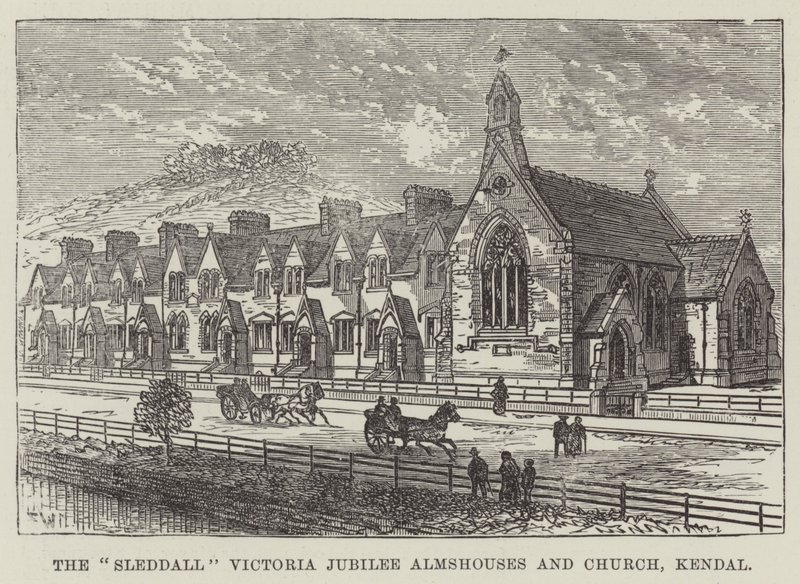 Sleddall Victoria Jubilee Almshouses and Church, Kendal od Frank Watkins