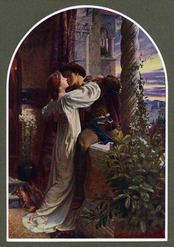 Romeo a Julie (barevné lito) od Frank (after) Dicksee