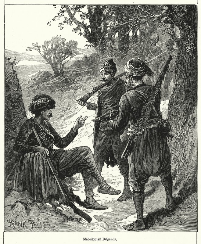 Makedonian Brigands (rytina) od Frank (after) Feller