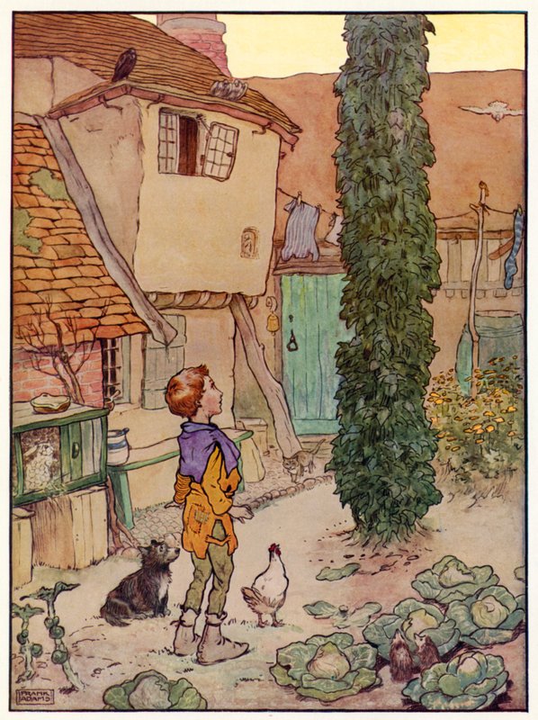 Jack and the Beanstalk (barevná litho) od Frank Adams